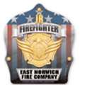 Plastic Curved Back Fire Helmet w/ Custom Gold Jr. Firefighter Shield